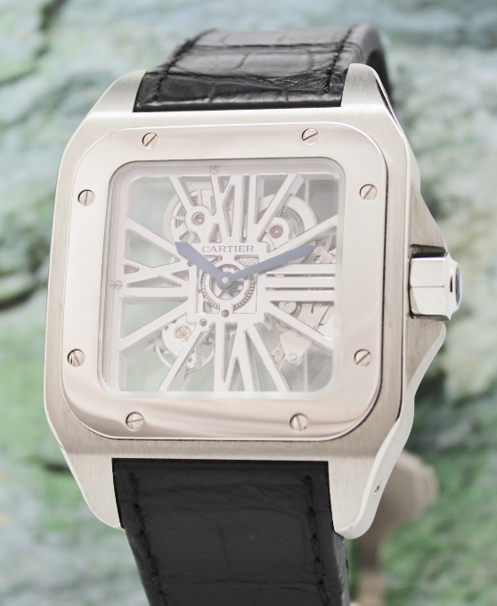 (image for) Unpolished Like New Cartier Santos 100XL Squelette/Skeleton Palladium 950 / W2020018